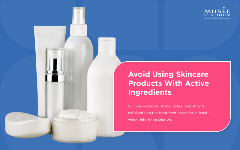 Musee Platinum Tokyo about avoiding active skincare ingredients