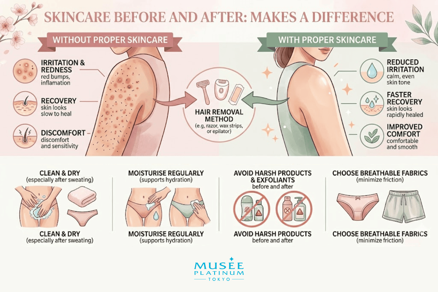 skincare before and after