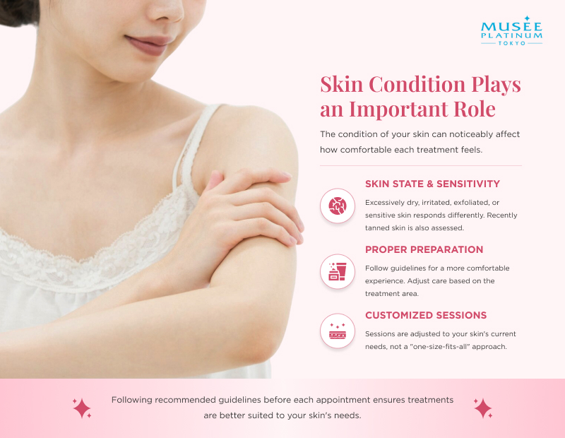 woman holding smooth arm highlighting skin condition in treatments